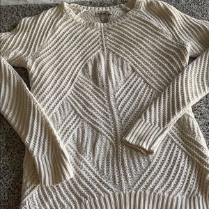 White cotton knit sweater